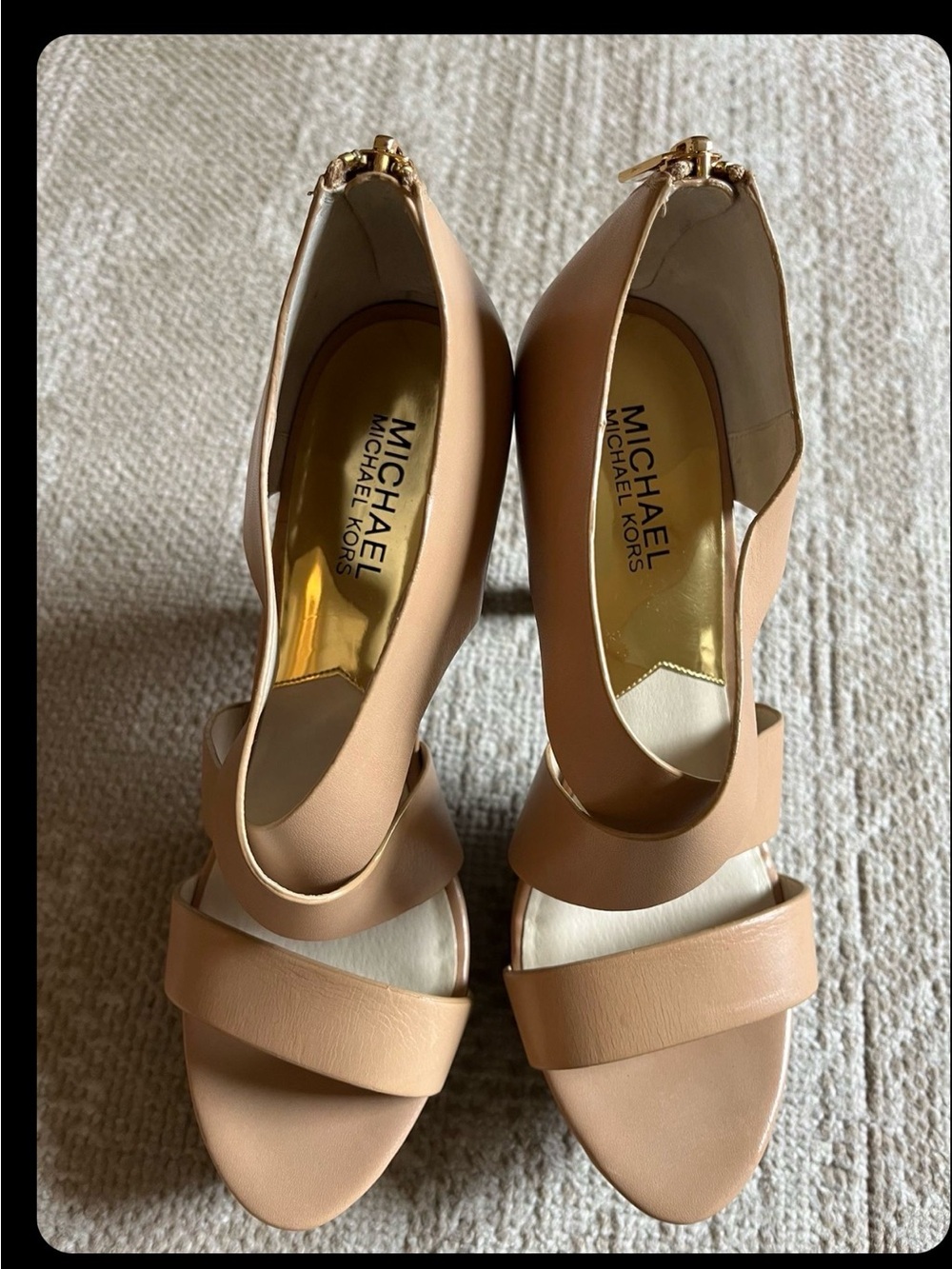 Michael Kors Nude Strappy High Heel Sandals- Size 8 - Picture 3 of 6